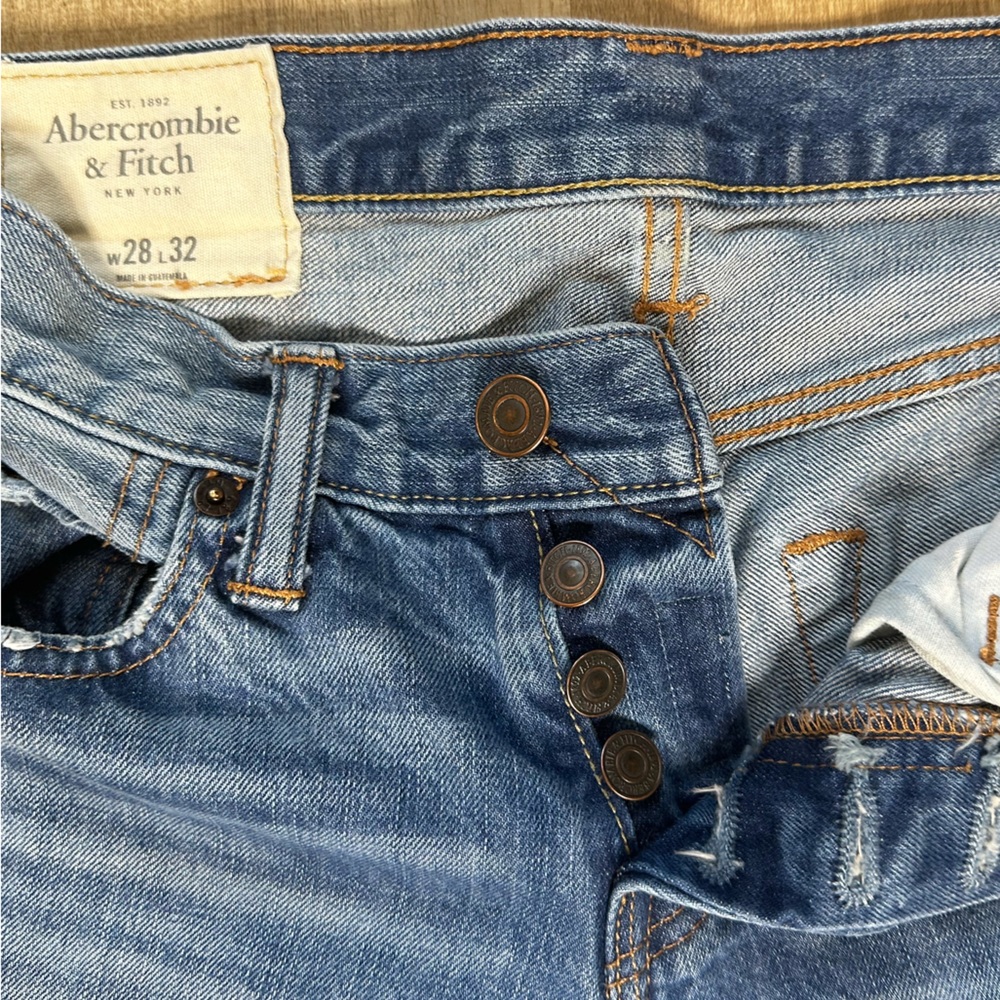 ABERCROMBIE & FITCH Button Fly cotton skinny Jeans 28x32 HOT 🔥🔥🔥
